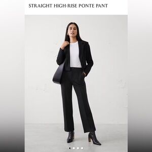 Banana Republic Black Wide-Leg Tailored Trousers